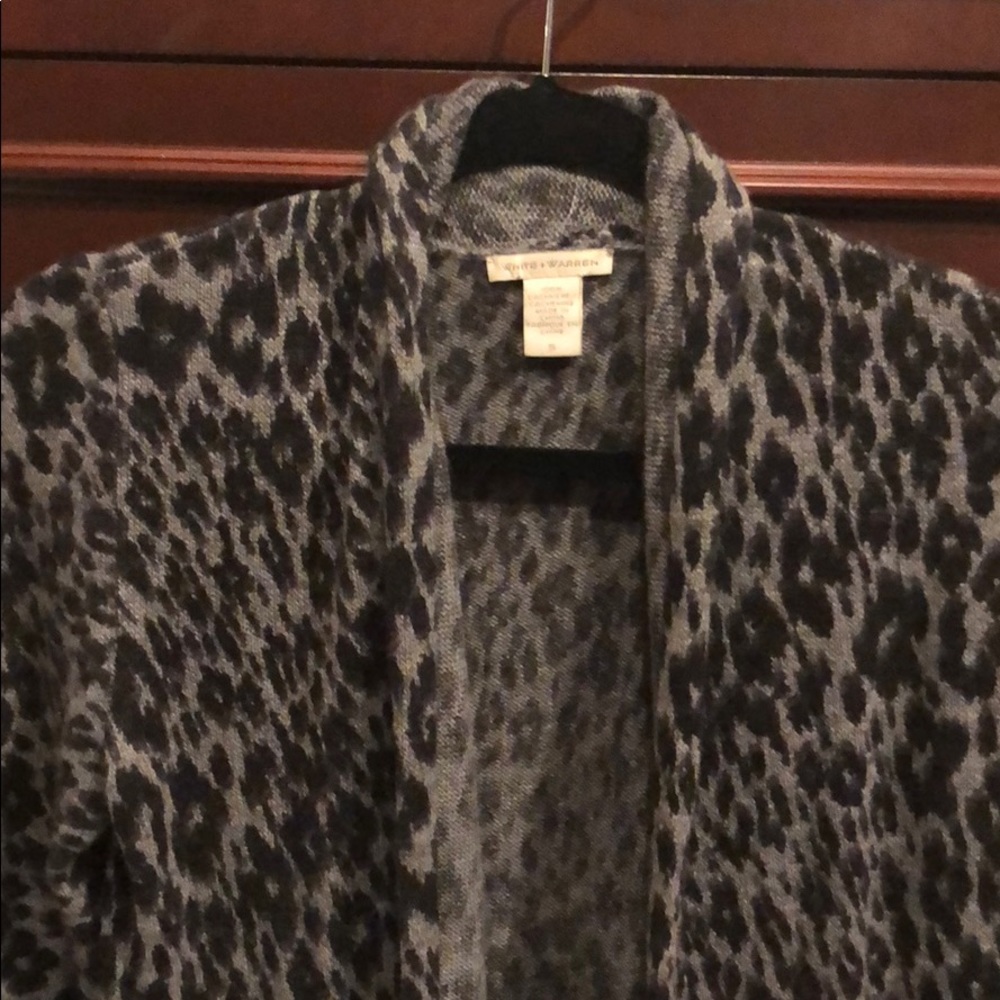 Cashmere leopard cardigan